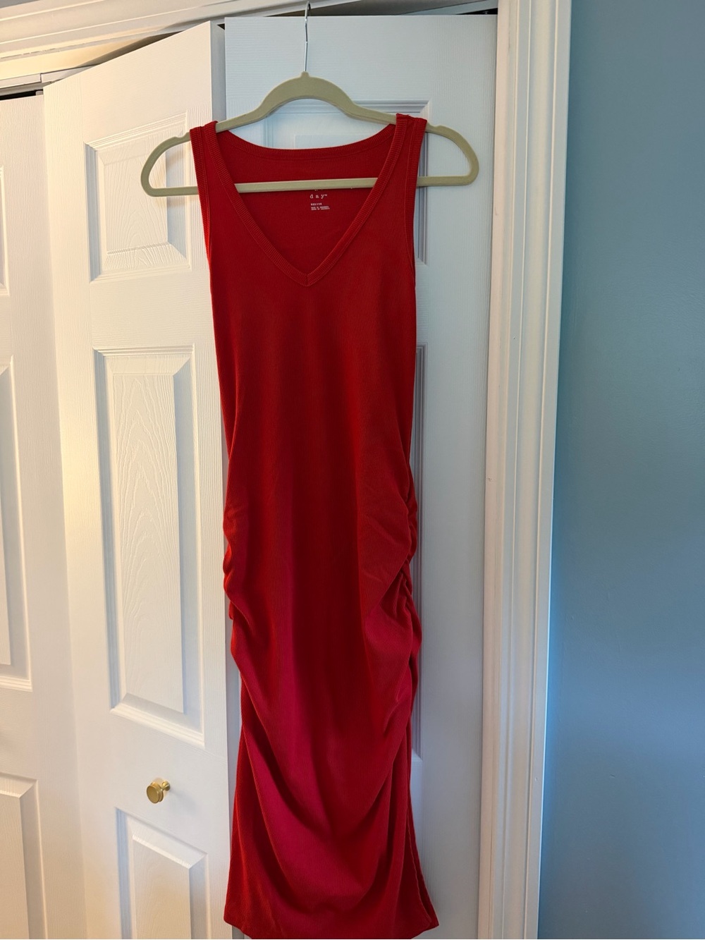 a new day Red Ribbed V-Neck Top